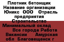 Плотник-бетонщик › Название организации ­ Юникс, ООО › Отрасль предприятия ­ Строительство › Минимальный оклад ­ 40 000 - Все города Работа » Вакансии   . Амурская обл.,Благовещенск г.